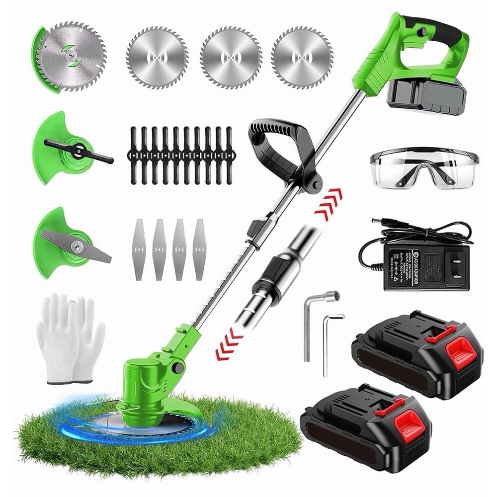 Cordless Weed Wacker Brush Cutter Weed Trimmer with Blade Stringless 21V | 2 ...